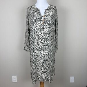 Soft Surroundings Raven Shift Dress Womens Large Black Boho Beachy Career Travel